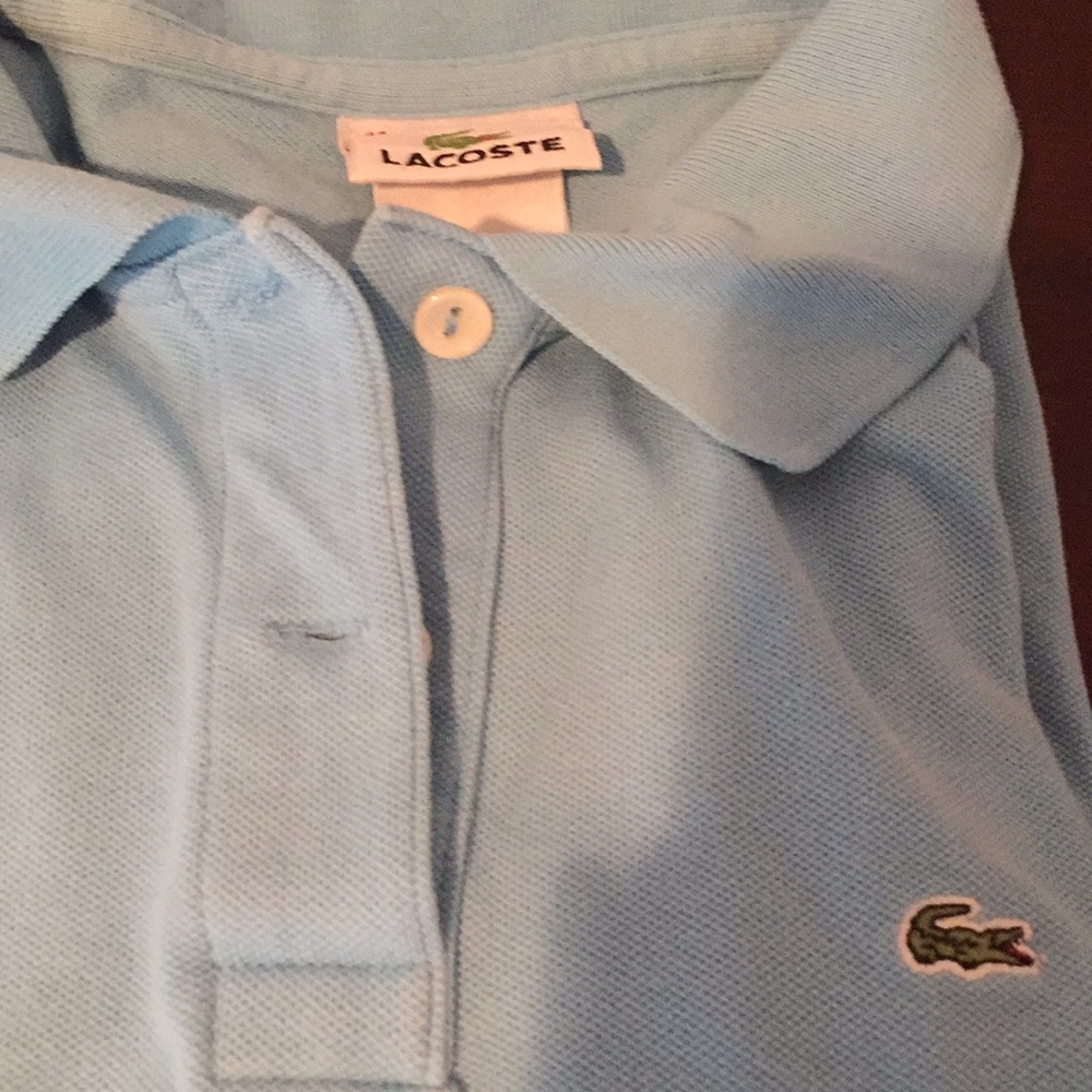 Lacoste light blue polo tee. Size 40 (size small)